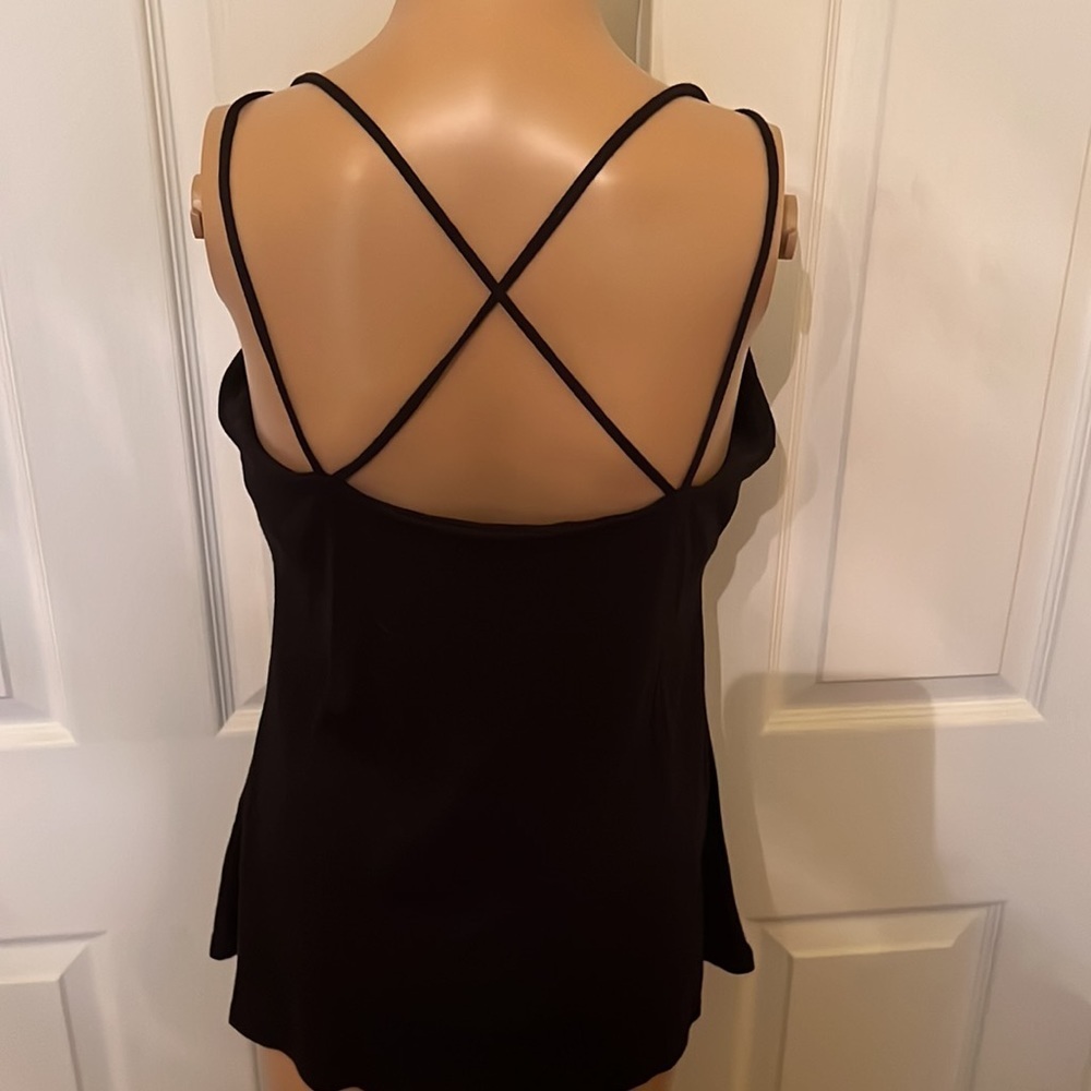 COPY - Moda international black top with criss cross back  szM